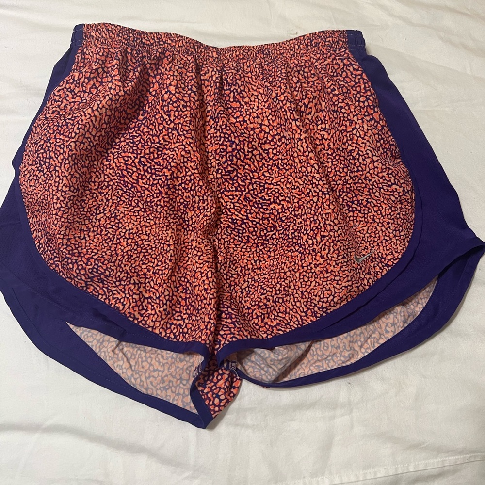 Orange Purple Animal Print Nike Shorts medium
